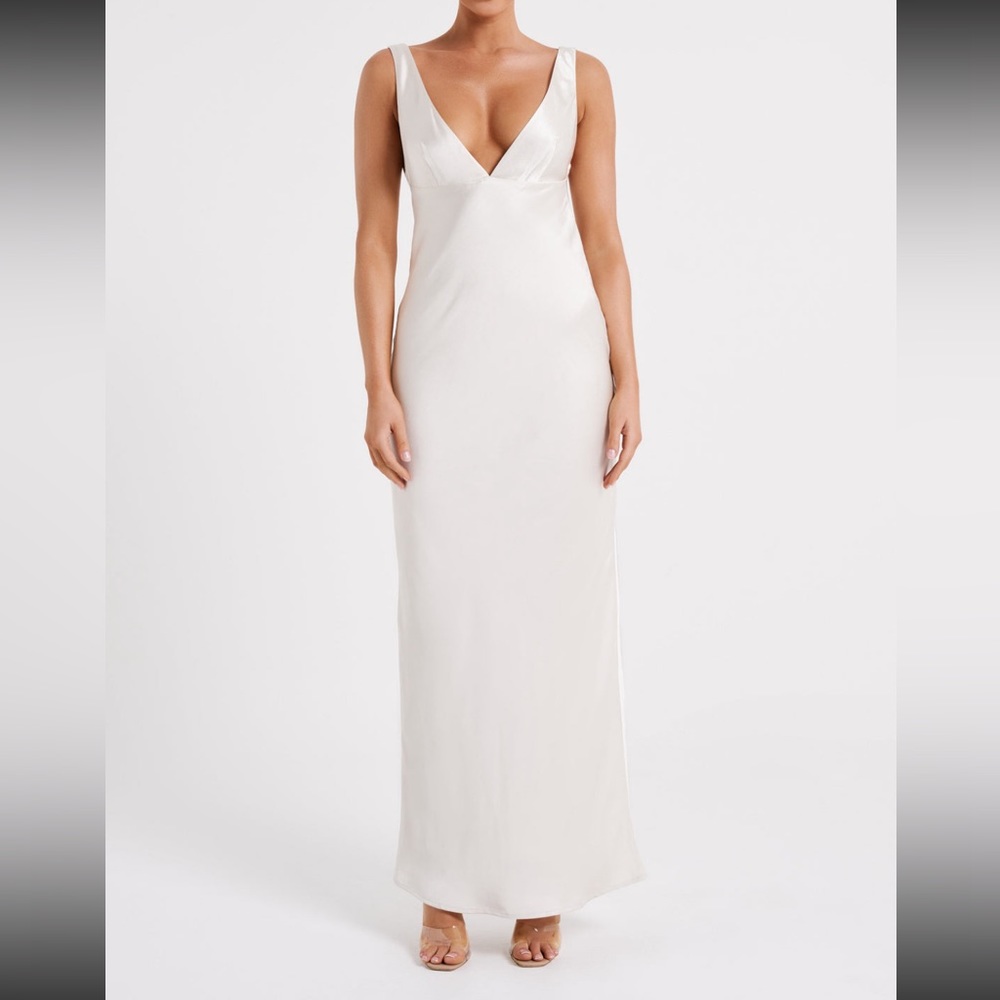 MESHKI Indy open back dress Medium white